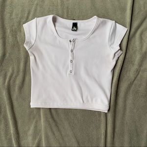 Ryderwear white cropped shirt